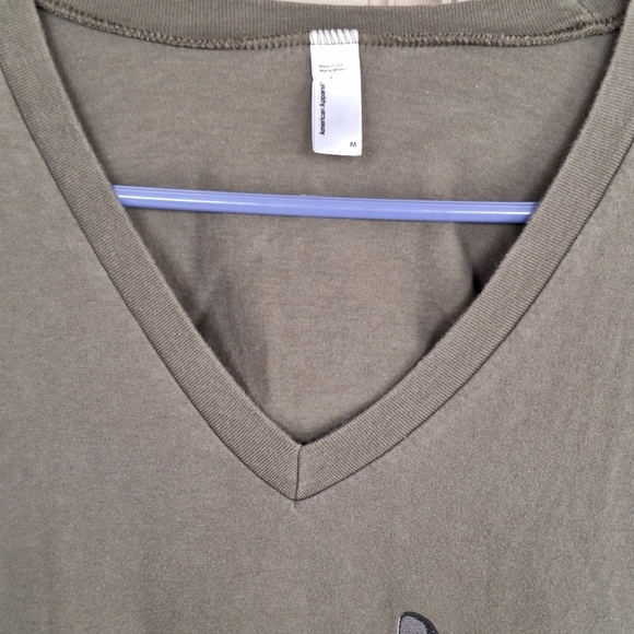 Frenchie Tee SzM Army Green Faux Pocket - Picture 7 of 8